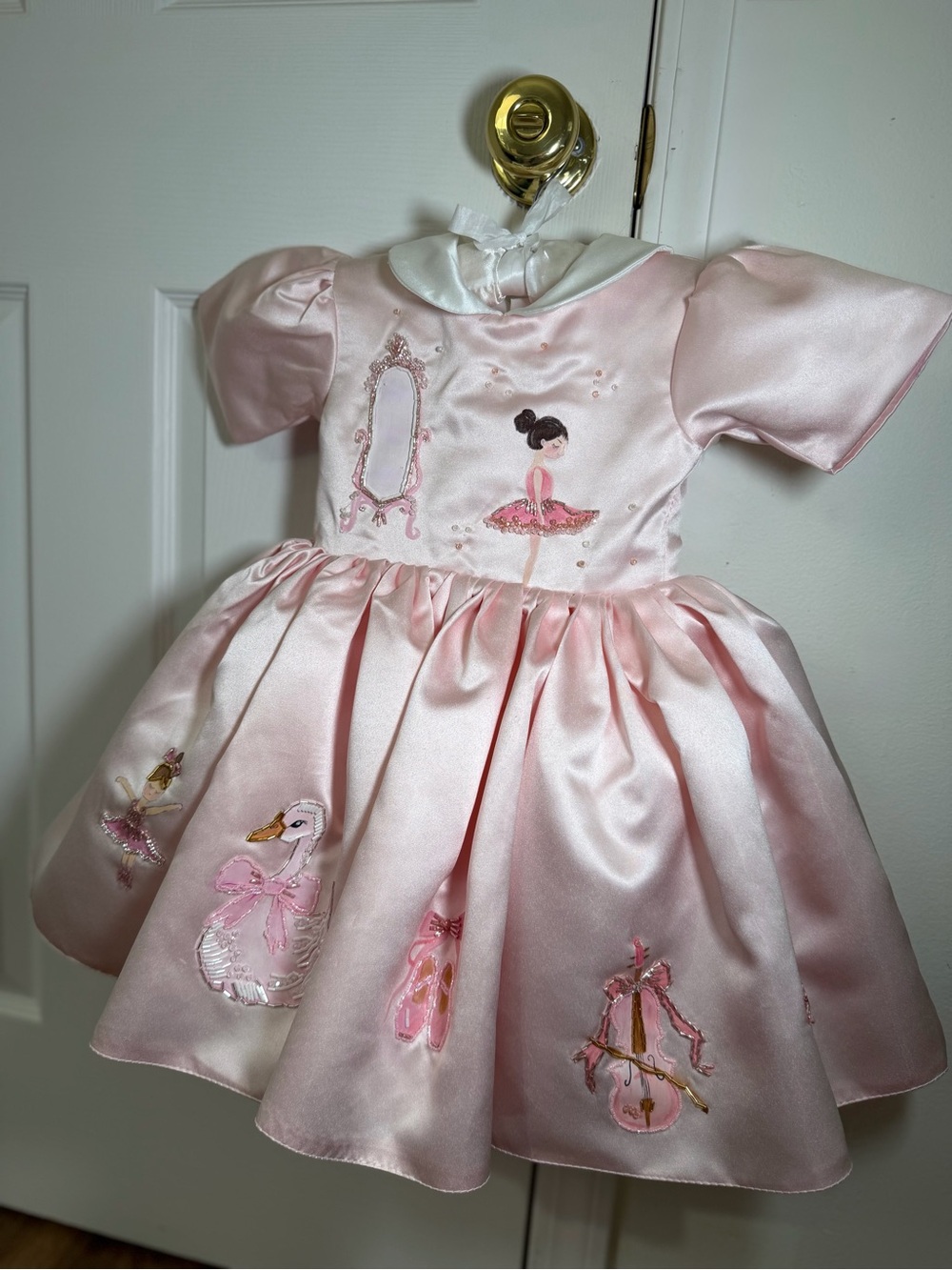 Pink Ballerina Satin Kids Costume Dress